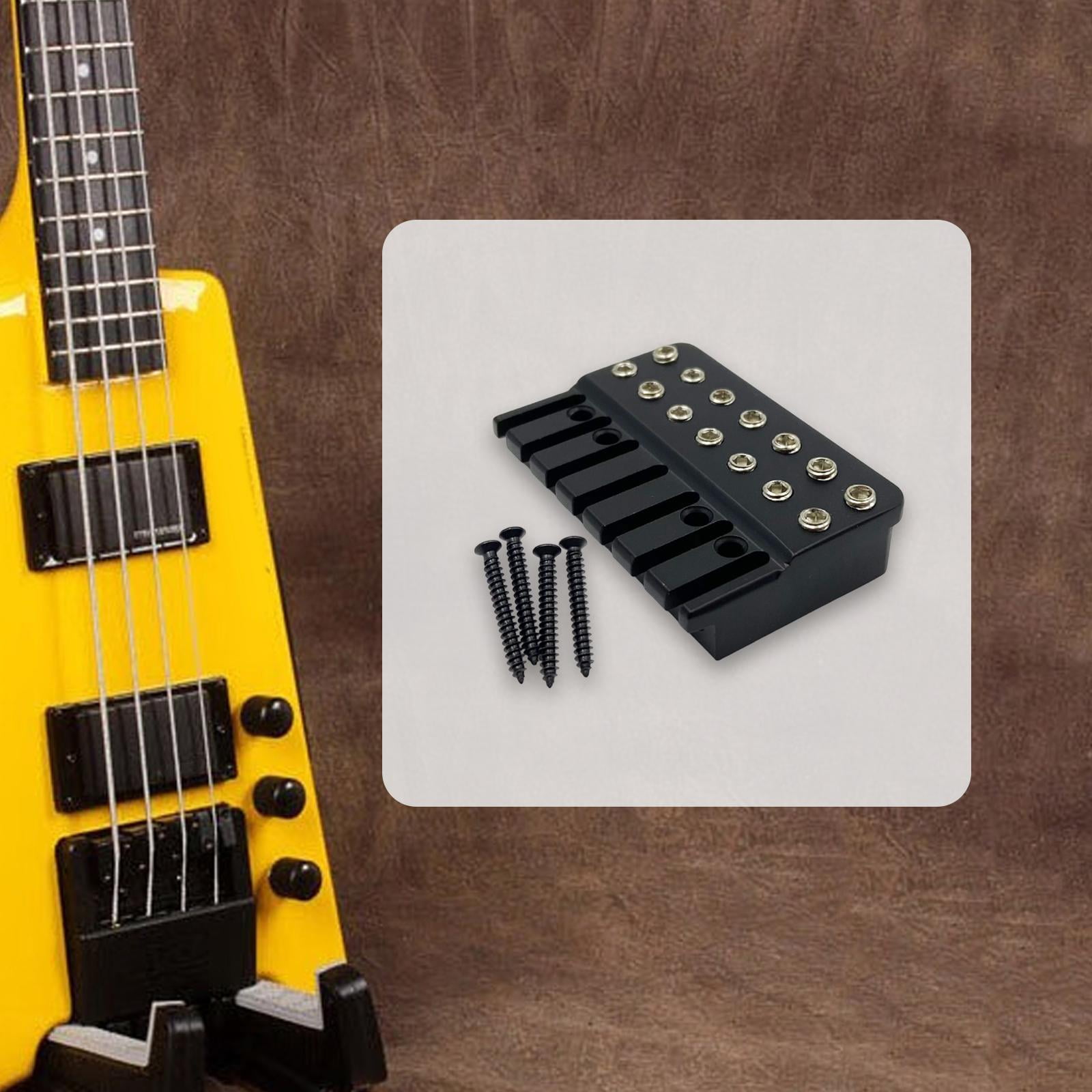 Guitar Bridge String Locking Nut Replacement Metal Durable Headless Electric Guitar Musicians Set