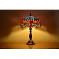 thumbnail image 1 of Tiffany Style Table Lamp Bedside Desk LED Lamp Bedroom Stained-glass 18.1'' Height Multi-Color, 1 of 4