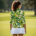 thumbnail image 5 of Uorisanigo Cute Four-Leaf Clover Womens 3/4 Long Sleeve Golf Polo Shirts Versatile Fashion Women's Dry-Fit Golf Polo Shirts with Zipper Comfortable Relaxed Quick Dry Outing Wear, 5 of 7