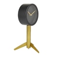 thumbnail image 6 of DecMode Stainless Steel Modern Classy Decorative Round Desk Clock 6"W x 11" H, with Matte Black and Metallic Gold Finish, 6 of 8