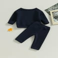 thumbnail image 2 of PENGXIANG Baby Boys 2PCS Pants Sets Long Sleeve  Neck Sweatshirt Tops Solid Color Pants Sets, 2 of 6