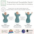 thumbnail image 4 of SwaddleDesigns Transitional Swaddle Sack, Arms Up Swaddle with Half-Length Sleeves & Mitten Cuffs, Easy Transition Swaddle Sleep Sack, Medium, 3-6 Months, 14-21 lb, Heathered Teal, 4 of 9