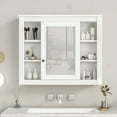 thumbnail image 3 of 35" x 28" Wall Mounted Bathroom Storage Cabinet, Modern Bathroom Wall Cabinet with Mirror (Not Include Bathroom Vanity) WQ-138, 3 of 9
