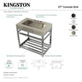 thumbnail image 5 of Kingston Brass KVSP3722A1 Kingston Commercial 37" Stainless Steel Console Sink with Steel Base and Glass Shelf (8-Inch, 3-Hole), Brushed/Polished Chrome, 5 of 6