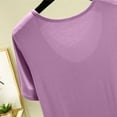thumbnail image 5 of FAIWAD Summer Pajama Shirts for Women Soft Plain Color Short Sleeve Sleepwear Tops Loose Fitting Daily Basic Sleep Tshirts, 5 of 8