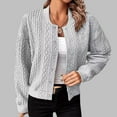 thumbnail image 2 of GigrtiJin Womens Fall Cardigan Coats Long Sleeved Round Neck Solid Color Jacket Casual Fashion Button down Jackets, 2 of 8