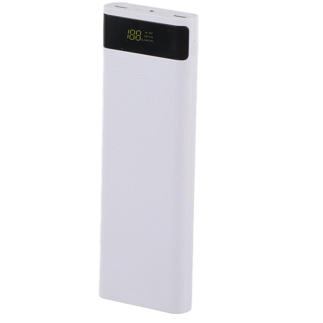 Boîtier de batterie portable S10 ABS haute qualité 10 x 18650, boîtier d'alimentation mobile sans soudure, blanc