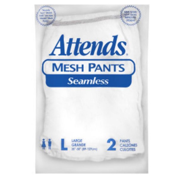 Attends Washable Seamless Knit Pants for Adult Incontinence Care, Large