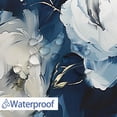 thumbnail image 5 of Blue Floral Shower Curtain for Bathroom, Abstract Navy Blue Rustic Farmhouse Flowers Shower Curtain Decorative, Modern Minimalist Gray Dark Blue Floal Bathroom Art Decor with Hooks 72"X72", 5 of 6