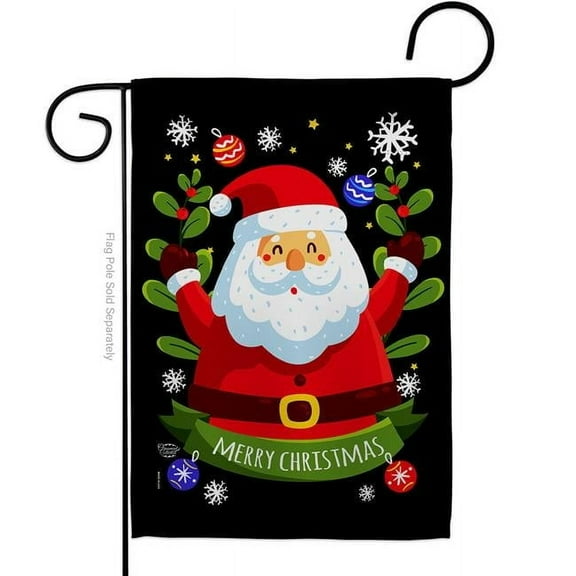 Ornament Collection 13 x 18.5 in. Cute Santa Garden Flag with Winter Christmas Double-Sided Decorative Vertical Flags House Decoration Banner Yard Gift