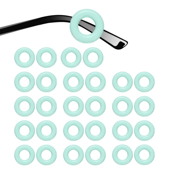 14 Pairs Glasses Ear Grip 0.52" Silicone Ring Type Eyewear Retainer, Mint Green