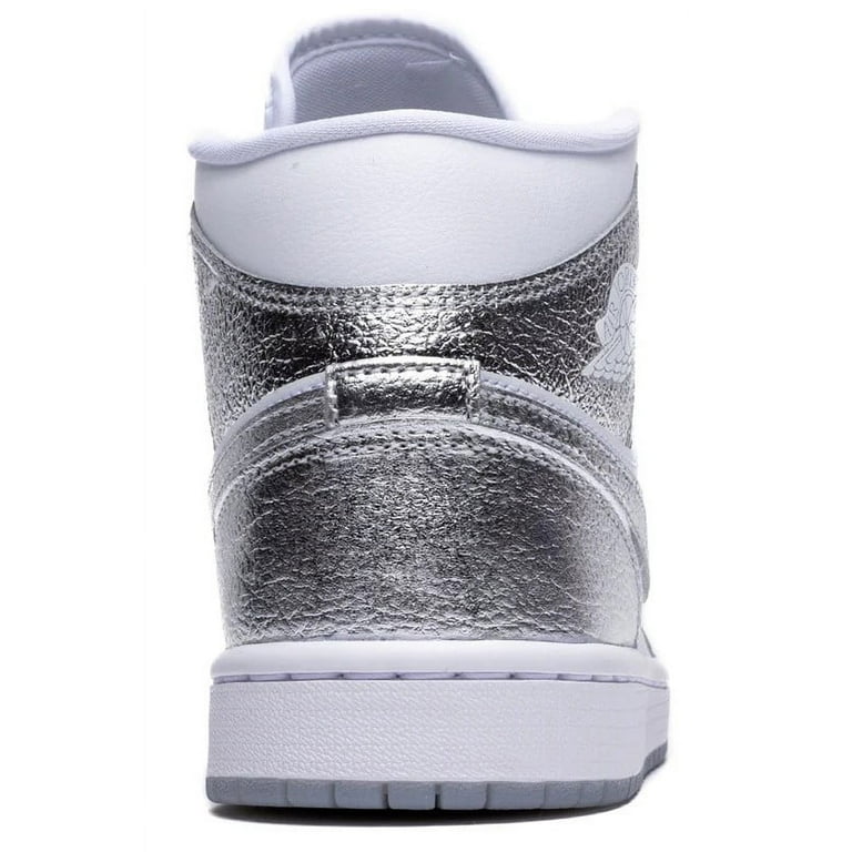 Women's Air Jordan 1 Mid SE White/Metallic Silver (FN5031