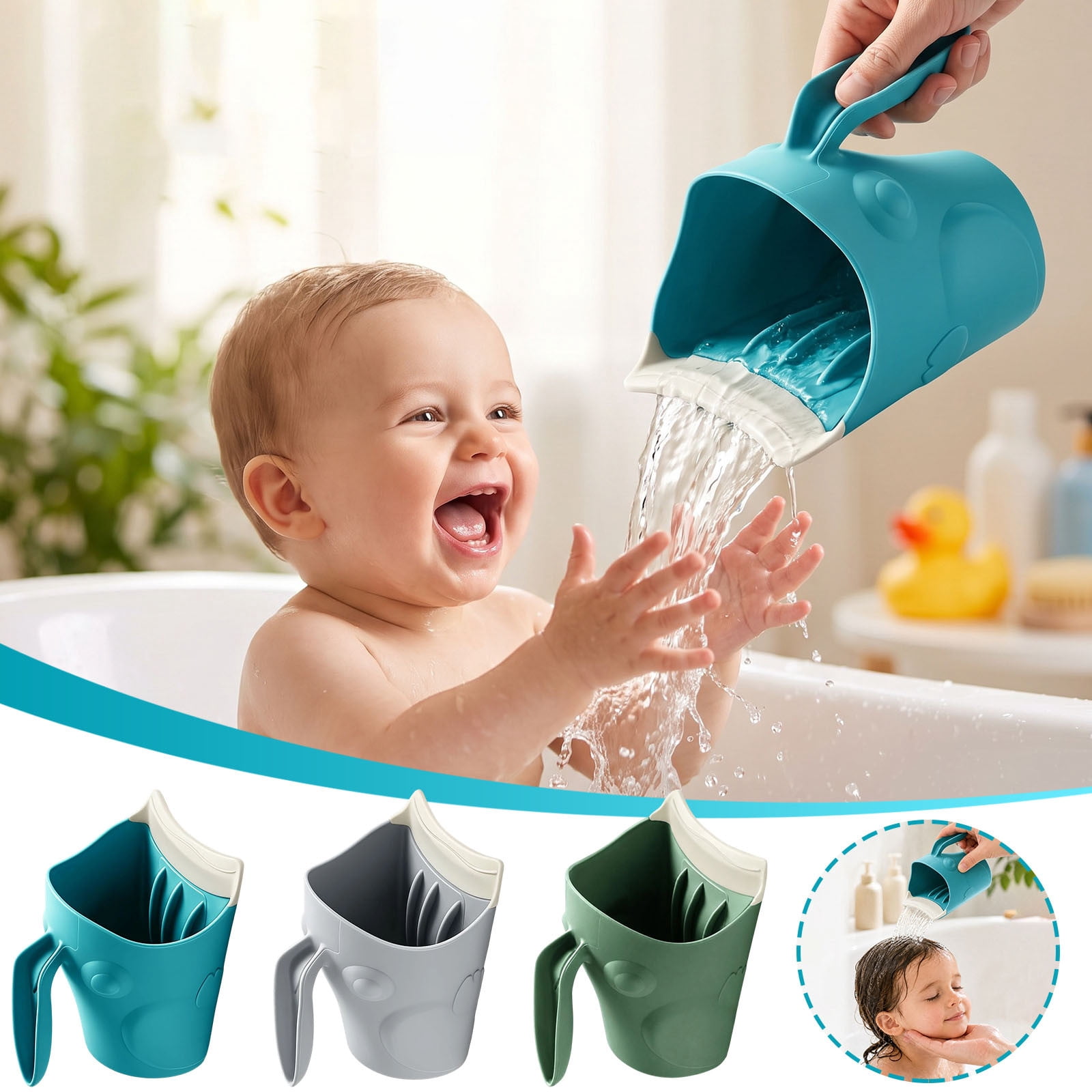 Skip Hop Baby Bath Rinser Cup Moby Waterfall Rinser - White, Age 0