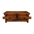 thumbnail image 5 of Leick Home Mission Solid Wood Coffee Table with Drawers and Shelf, Medium Oak Finish, 5 of 21