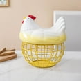 thumbnail image 4 of Qonioi Ceramic Storage Basket with Chicken Lid, Kitchen Fruit Egg Container 20-25 Capacity, Household Living Room Organizer, 4 of 5