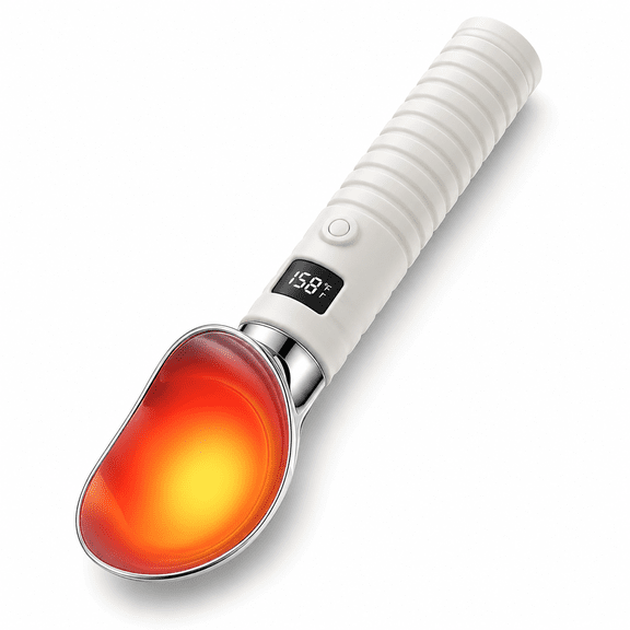 SLUMLOVE Rechargeable Electric Heated Ice Cream Scoop–Fast Heating to 158°F, IP67 Waterproof for Hard Ice Cream, Gelato, Sorbet – Easy for Seniors & Kids