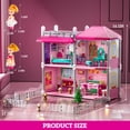 thumbnail image 3 of Two-Story Pink Castle Dollhouse Suitable for Children Aged 3 and above- Christmas and Birthday Party Gifts, 3 of 6