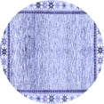 thumbnail image 1 of Ahgly Company Machine Washable Indoor Round Abstract Blue Modern Area Rugs, 6' Round, 1 of 4