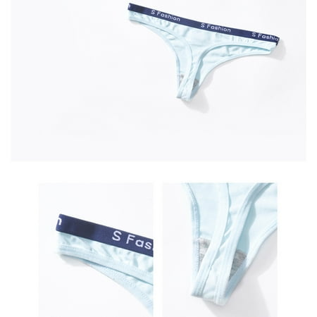 

PEASKJP Bikini Underpants for Women Breathable High Waisted Thongs for Women Breathable Underwear Soft Stretchy Seamless Panties Light Blue L