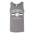 thumbnail image 2 of Wild Bobby City of Cincinnati Baseball Fantasy Fan Sports Men's Tank Top, Heather Grey, X-Large, 2 of 6