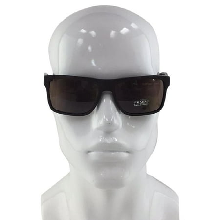 New Prada SPR 01S TV6-4S0 Brown Wood Plastic Sunglasses 57mm