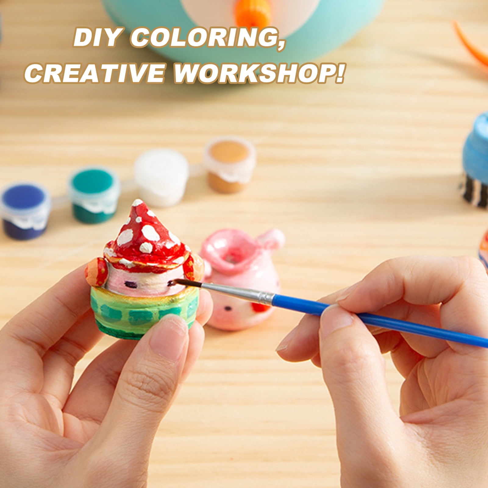 Happydeer Mini Ceramic Wheel Kit, USB Electric Clay Wheel DIY Clay Sculpting Activity Pottery Maker Machine