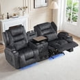 thumbnail image 3 of IPKIG Power Recliner Loveseat with Console, Gray Velvet Dual Wall Hugger Sofa with Bluetooth Speaker and LED, 3 of 9