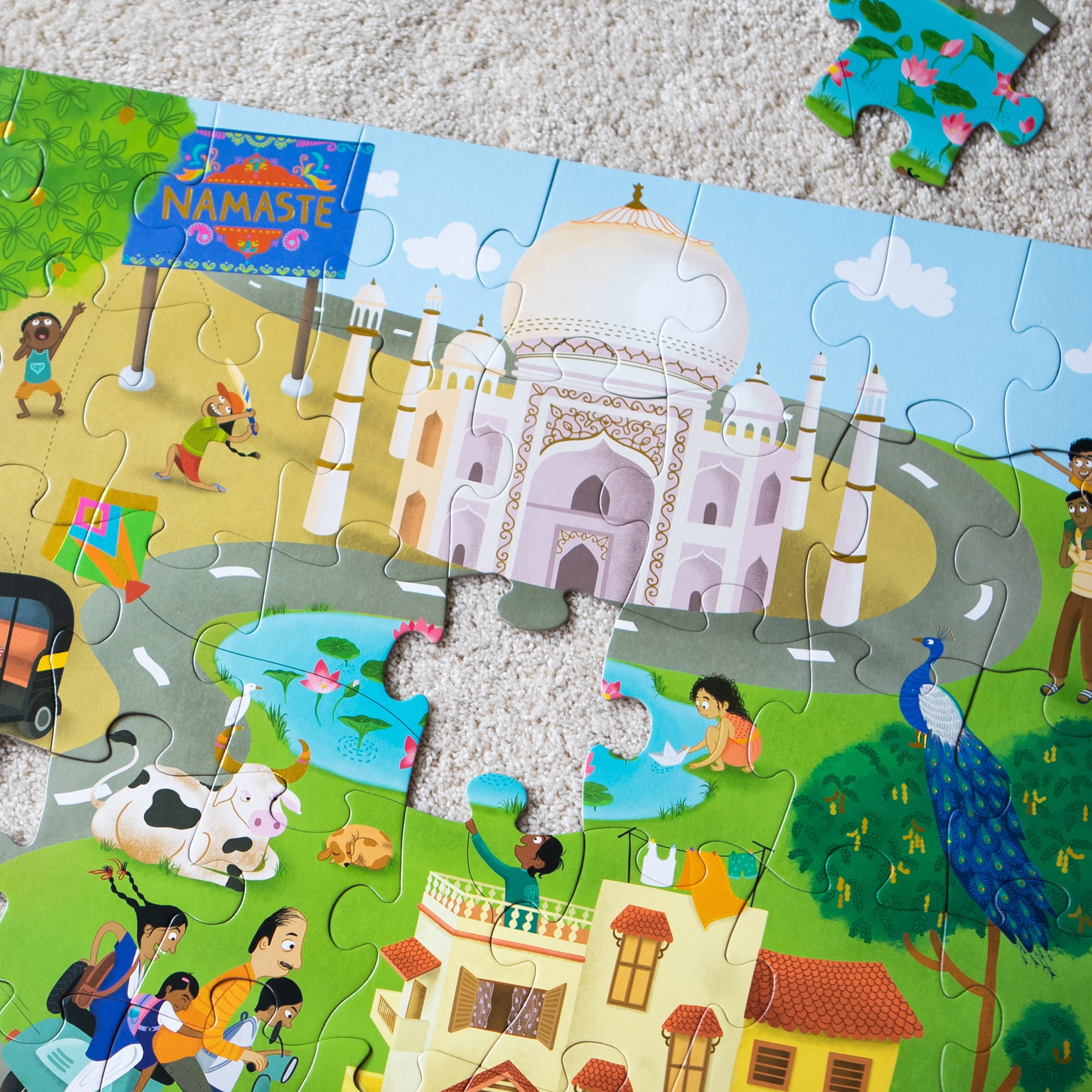 Namaste India Floor Puzzle, 51 Pieces, by Kulture Khazana