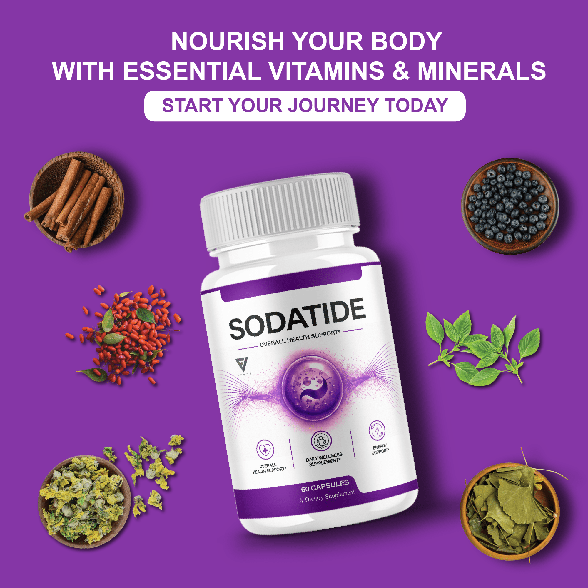 (3 Pack) Sodatide Weight Management Support, Sodatyde Supplement (180 Capsules)