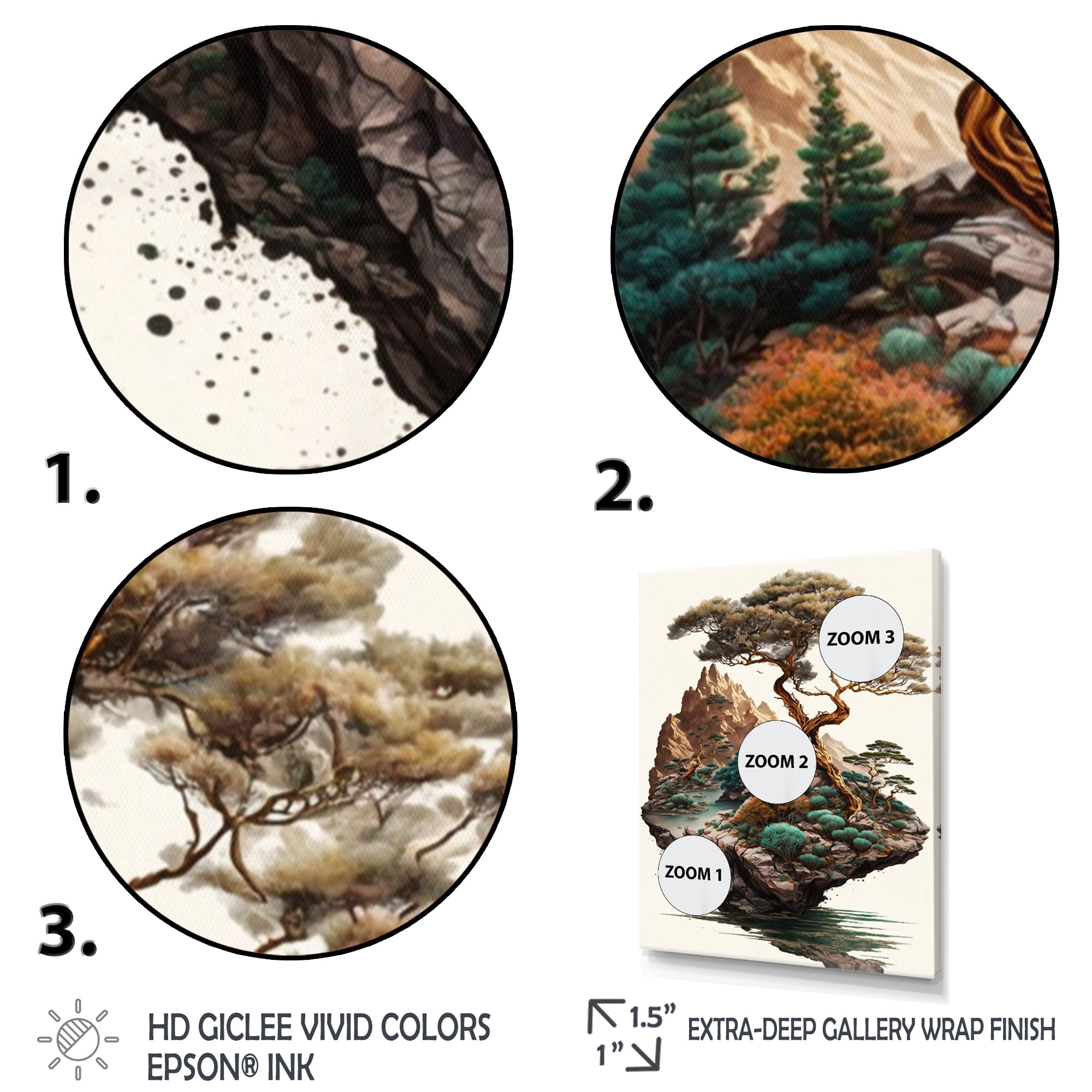 Designart Bonsai Tree On A Rock II Canvas Wall Art