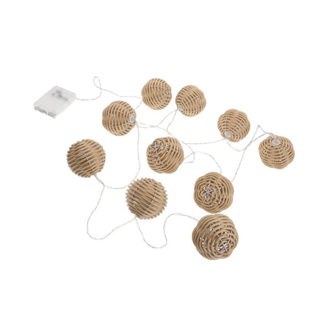 CRAFTHROU Luces LED Decorativas De Con Bolas De Ratán Color Marrón Para