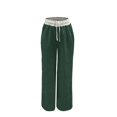 thumbnail image 6 of Women's Drawstring High Waist Color Block Sports Pants, Loose Fit Long Casual Pants, Elastic Waistband Athletic Pants for Daily Wear, Lounge Pants for Women, Comfortable Streetwear Sweatpants Green, 6 of 6