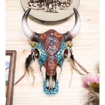 Turquoise, Cowhide, Tooled Leather With Cow Skull - Southwestern Style Art Board Print for Sale by handsoftime2020