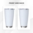 thumbnail image 3 of Logiee Blue Checkboard Print 20OZ Car Cup with Lid, Stainless Steel Vacuum Insulated Double Wall Travel Tumbler, Durable Insulated Coffee Mug,Thermal Cup with Straw-Straw Three-piece Set, 3 of 8