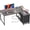 Grey, variant on 43 Inch L Shaped Desk with Power Outlets & Drawers, Reversible L-Shape Computer Desk