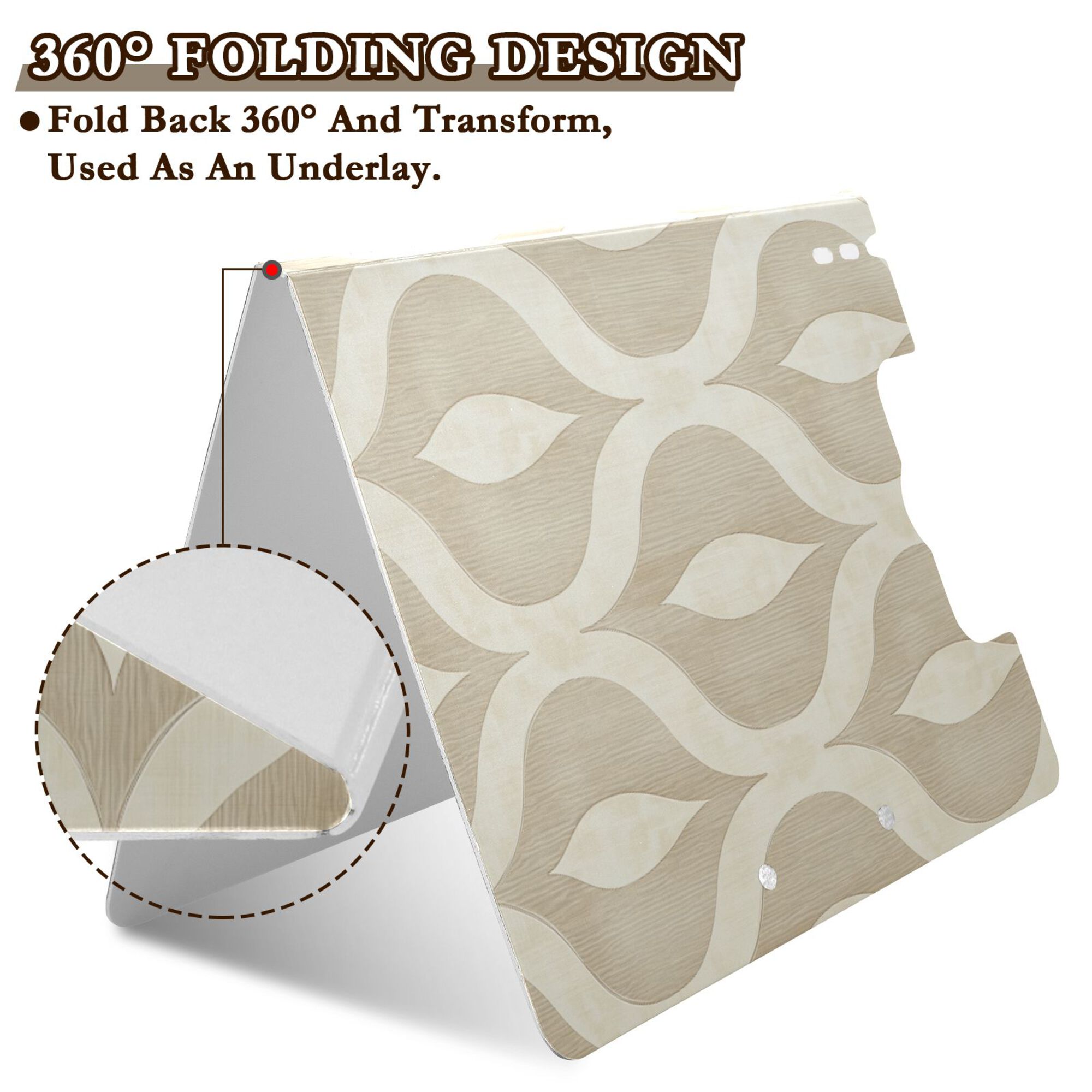 FORMRS A4 Clipboard Folder with Pen Holder Horizontal Foldable School Office Binder, Light Brown Pattern