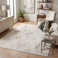 thumbnail image 2 of Ox Bay Silas 4' x 6' Gray/Cream Geometric Trellis Indoor Area Rug, Polyester, Durable and Easy Care, 2 of 6