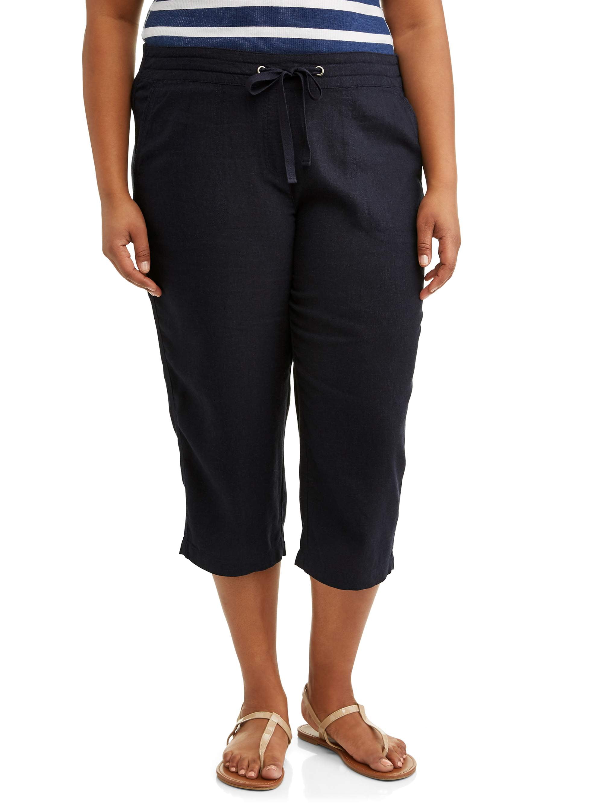womens drawstring capris