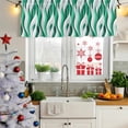 thumbnail image 6 of 2 Pack Valances for Windows, Green White Moire Window Valances for Living Room/Bedroom/Bathroom, Modern Abstract Art Light Filtering Kitchen Curtain Valance Window Treatment 54"W x18" L, 6 of 9