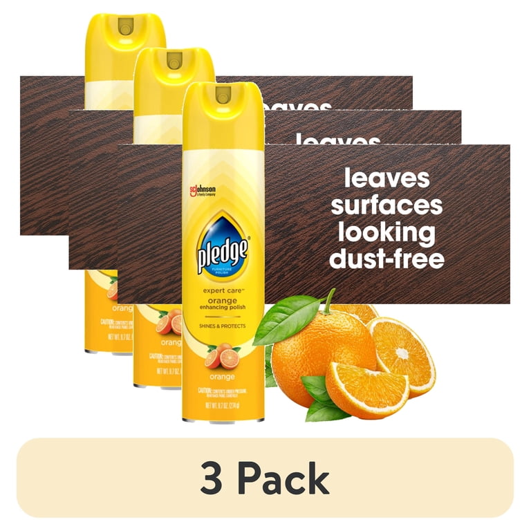 Pledge Expert Care Wood Polish, Orange, 9.7 oz., 3-Pack photo 1
