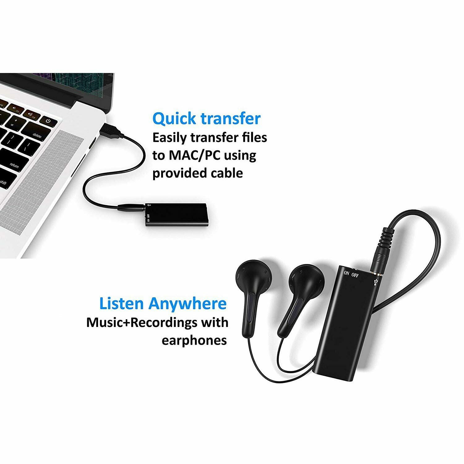 2024 Mini Voice Recorder - 8GB Storage | Sound Audio Recorder for Lectures, Meetings |96 Hours Storage Capacity | Long Lasting Battery
