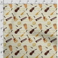 thumbnail image 3 of Soimoi Musical Instruments Print,Cotton Poplin, Sewing Fabric Sold by The Yard 42 Inch Wide,Sewing Craft Quilting/Quilt Making Fabric, Yellow, 3 of 5