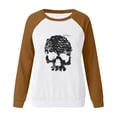 thumbnail image 4 of Blusa de manga larga con estampado de esqueleto de Halloween a la moda para mujer, suéter informal con cuello redondo, Tops, camisetas Fridja  fjkfkj6781, 4 of 6