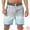 Gray Blue, variant on Unique Bargains Men's Summer Printed Drawstring Color Block Swim Beach Shorts 30 Gray Blue