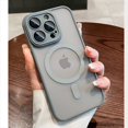 thumbnail image 3 of Matte Case For iPhone 15 14 13 12 11 Pro Max Plus Clear For Magsafe Magnetic Wireless Charge Lens Protection Frosted Cover funda, 3 of 7