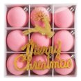thumbnail image 3 of Velvet Deer Christmas Ornaments 8cm, 9-Piece Set in Gift Box, Girly Holiday Tree Decor, 3 of 9