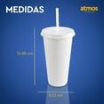 thumbnail image 2 of Vasos de plástico Atmos Homeware Vaso reusable tipo termo 24 Oz Paquete de 100 color Blanco, 2 of 5