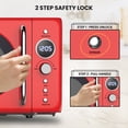 thumbnail image 5 of Total Chef Retro Microwave Oven | 20L / 0.7 Cu Ft | Quick Start & Defrost By Weight/Time | 8 Pre-set Cooking Modes For Coffee, Rice, Pasta, Potato, Reheat, Fish, Pizza, Popcorn | 700W | Red, 5 of 5