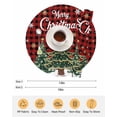 thumbnail image 6 of 13 Inch Round Placemats Set of 6, Red Plaid Christmas Tree Non Slip Heat Insulation PP Table Mats, Snowflake Tree Xmas Washable Place Mats for Kitchen Dining Party Table Decor, 6 of 7