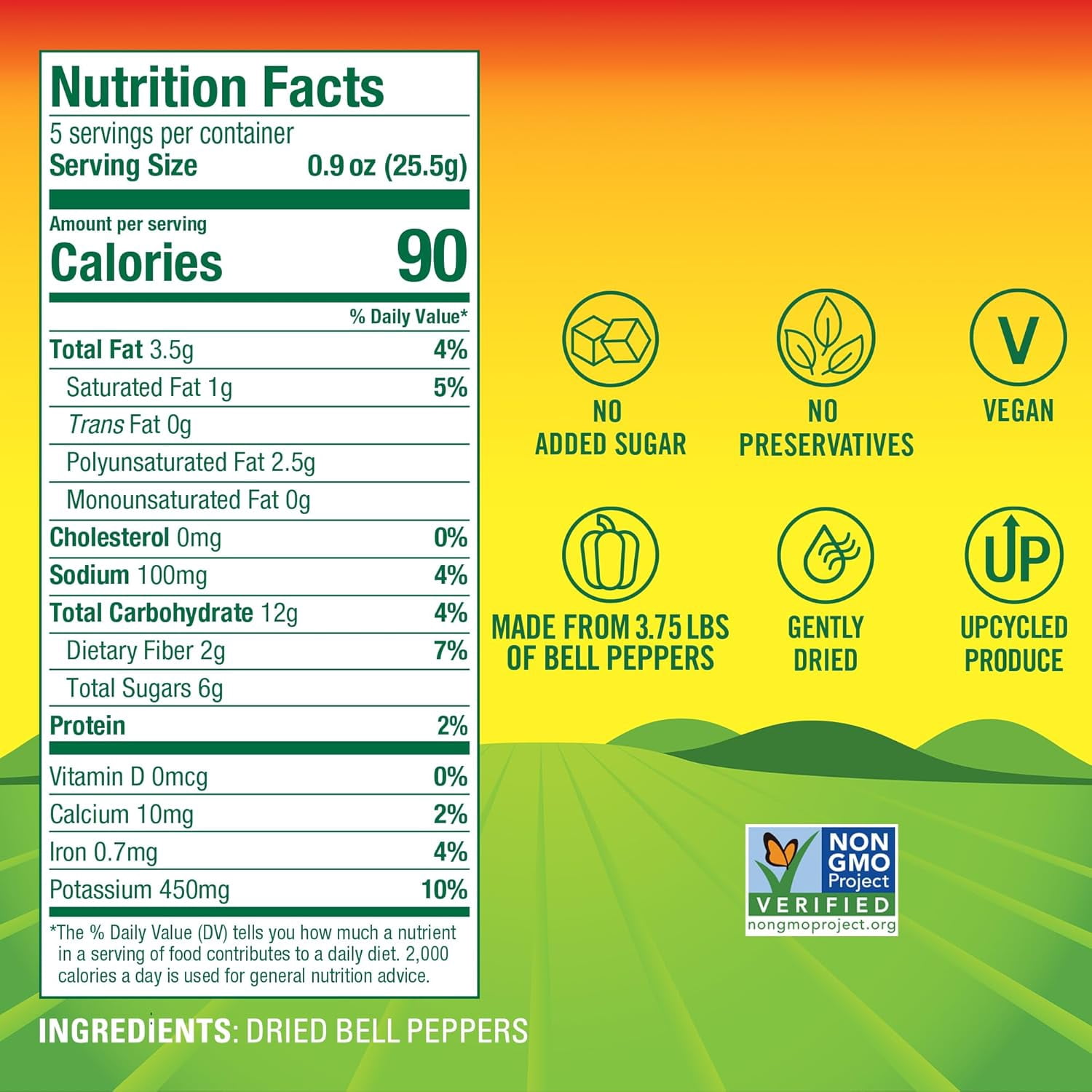 BranchOut Bell Pepper Crisps, 4.5 Ounce